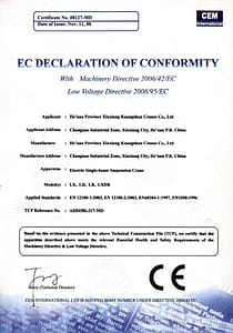 CE-certifikat for LD traverskran 755x1024