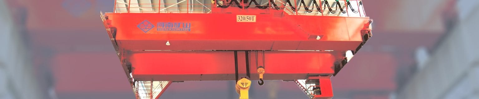 Efficient QD Heavy Duty Double Girder Overhead Crane With Open Winch ...