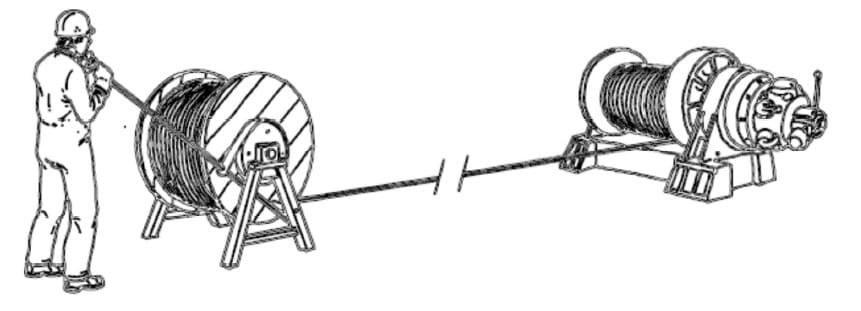 12Controls rope tension and transmits rope from the bottom of the reel to the bottom of the drum