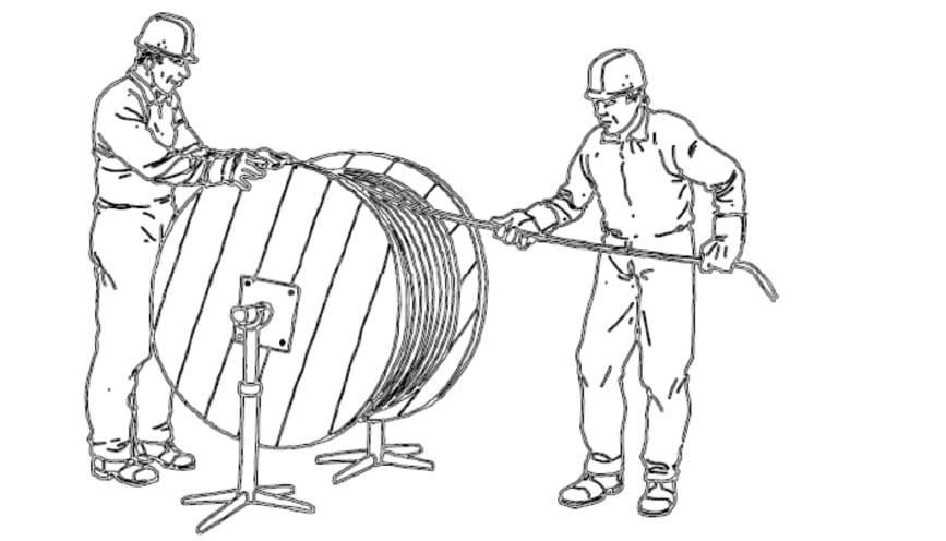 8Release the rope from the reel