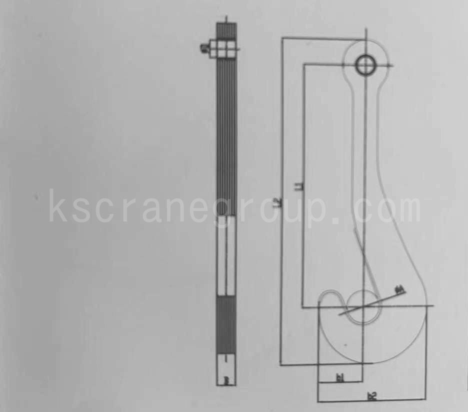 Laminated ladle hook drawing