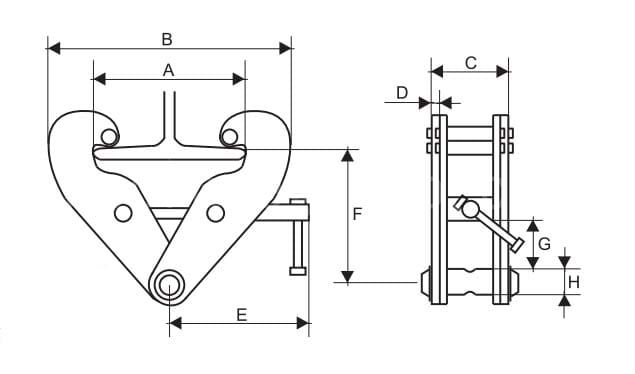 a Beam lifting clamps