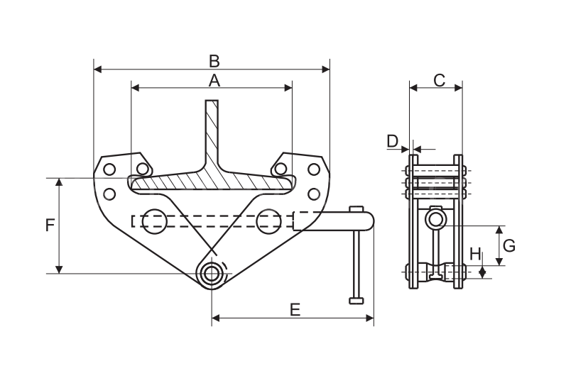 a Heavy duty beam lifting clamp