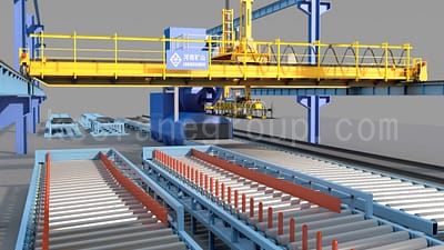 رافعة علوية للتعامل مع ألواح الصلب مع الفراغ