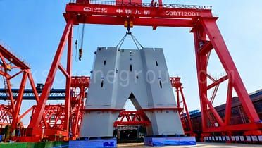 KUANGSHAN CRANE 500t Mendukung Pembangunan Jembatan Rel dan Jalan Raya Sungai Yangtze Maanshan