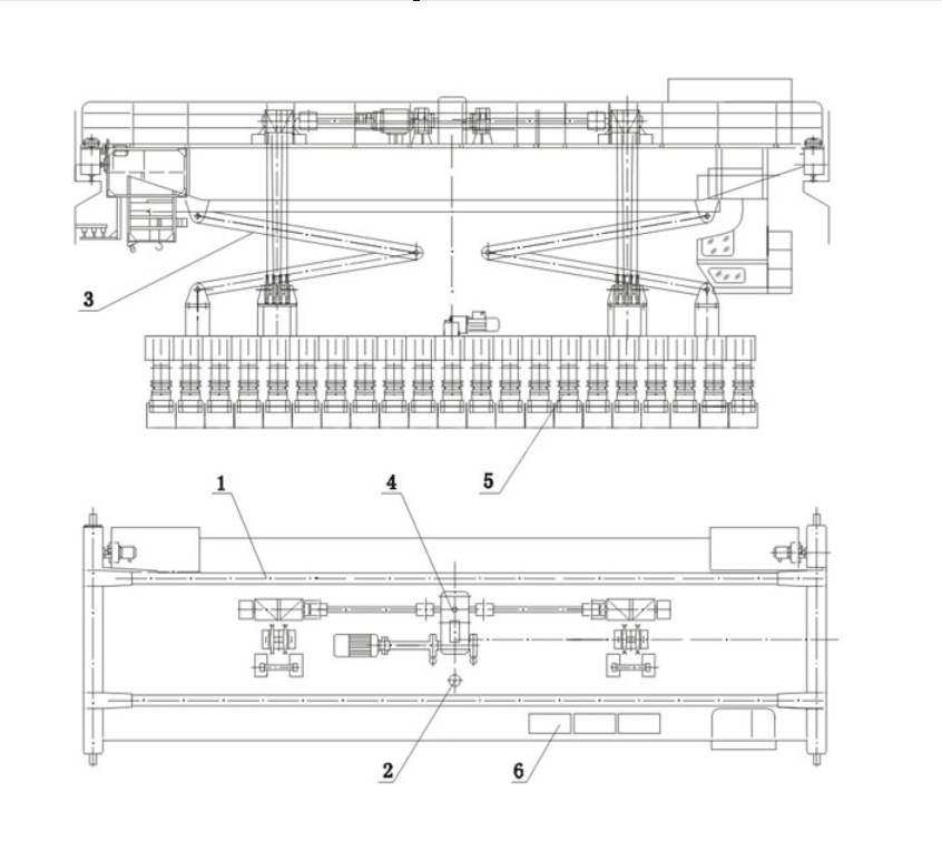 Anode Carbon Block Stacking Cranes. drawing