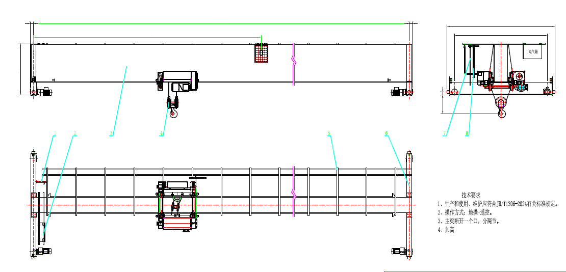 mga guhit ng layout ng mga overhead crane1
