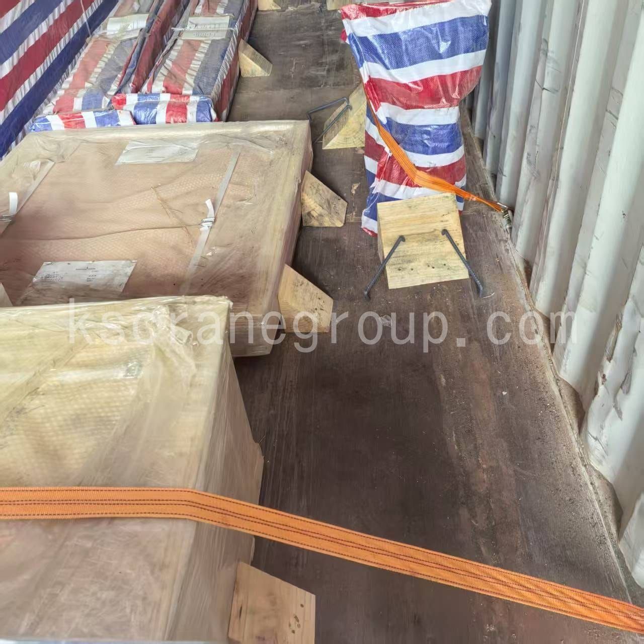Packaged winch trolley upgrade equipment loaded for delivery