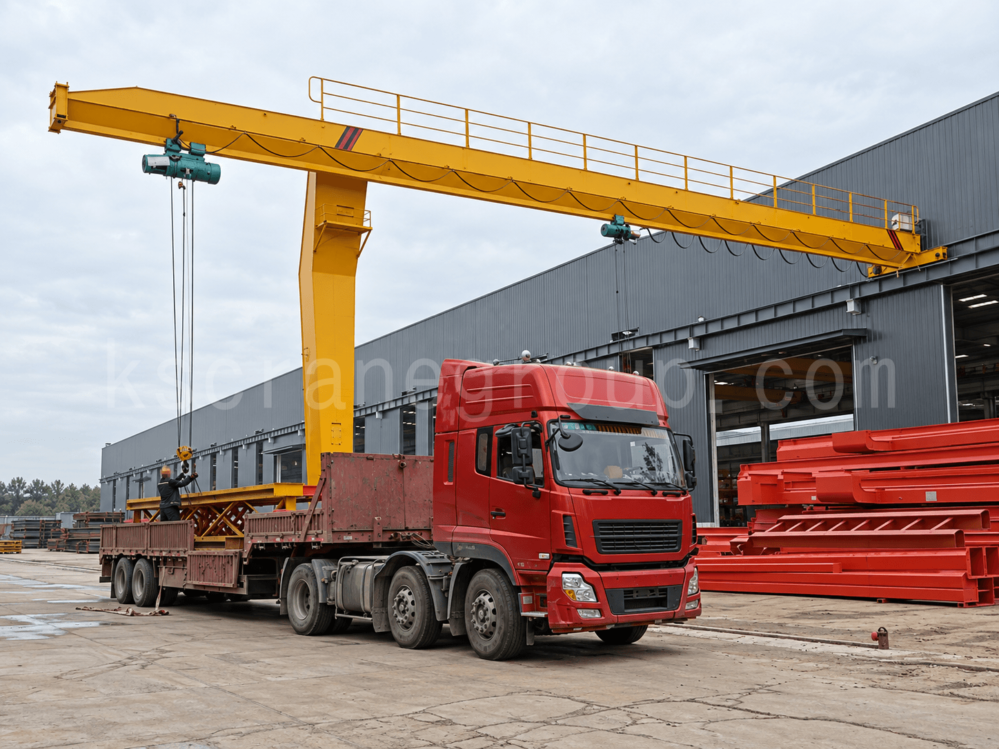 semi-portaalkraan voor het laden en lossen van voertuigen